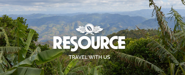 Cafe Imports banner advertising Resource trips