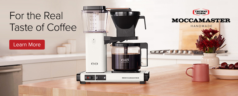 banner advertising moccamaster coffee brewer matte white